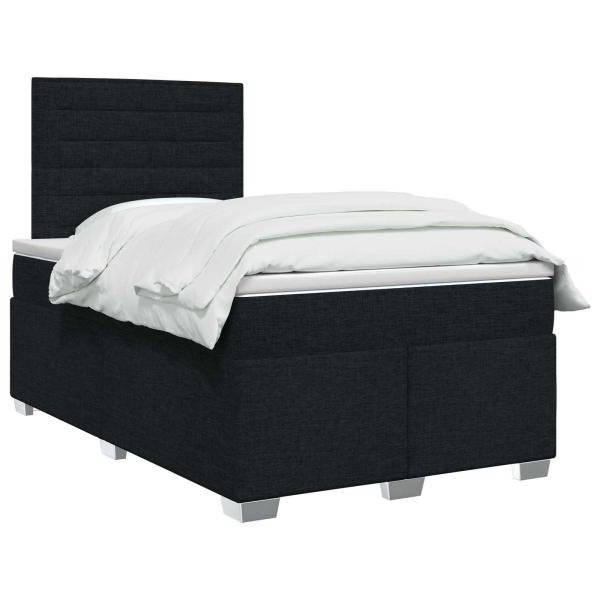Boxspringbett mit Matratze Schwarz 120 x 190 cm Stoff