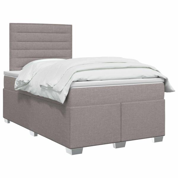 Boxspringbett mit Matratze Taupe 120 x 190 cm Stoff