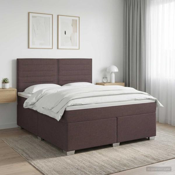 ARDEBO.de - Boxspringbett mit Matratze Dunkelbraun 140 x 200 cm Stoff