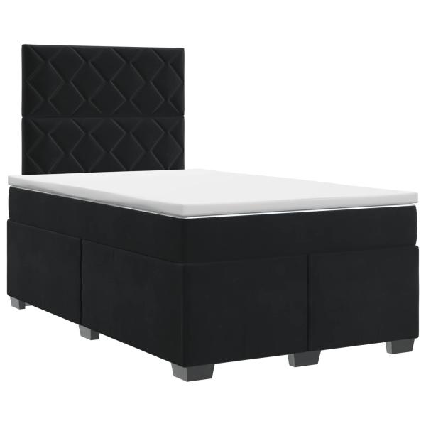 Boxspringbett mit Matratze Schwarz 120 x 200 cm Samt