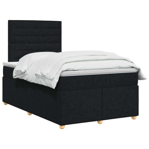 Boxspringbett mit Matratze Schwarz 120 x 200 cm Stoff