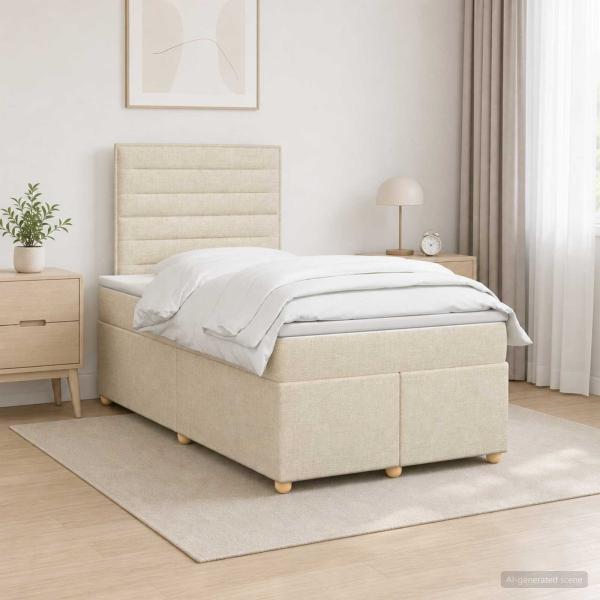 ARDEBO.de - Boxspringbett mit Matratze Dunkelbraun 120 x 200 cm Stoff