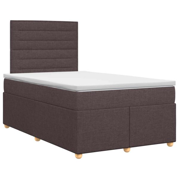Boxspringbett mit Matratze Dunkelbraun 120 x 200 cm Stoff