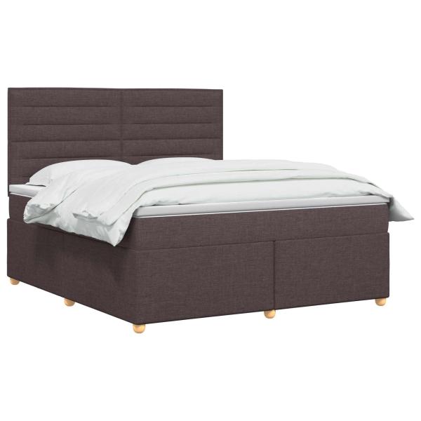 Boxspringbett mit Matratze Dunkelbraun 180 x 200 cm Stoff
