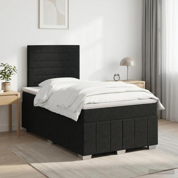 ARDEBO.de - Boxspringbett mit Matratze Schwarz 120 x 190 cm Stoff