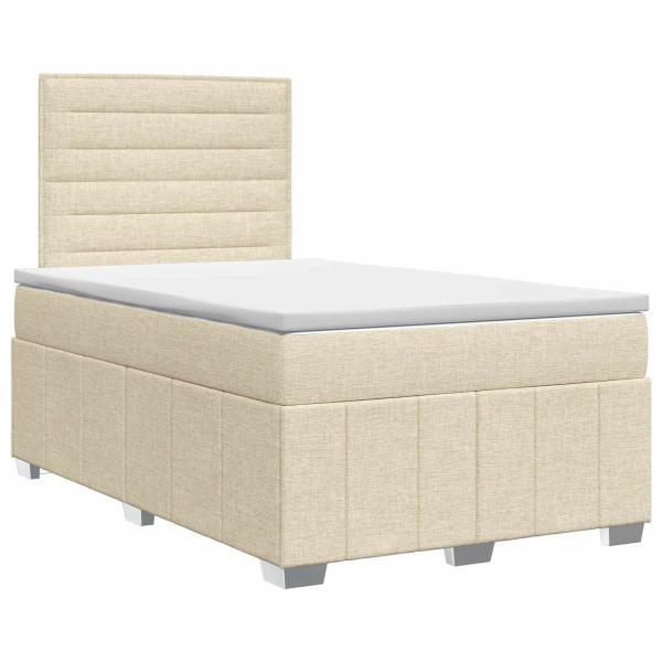 Boxspringbett mit Matratze Creme 120 x 190 cm Stoff