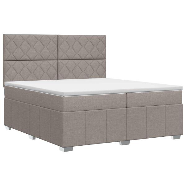 Boxspringbett mit Matratze Taupe 200 x 200 cm Stoff