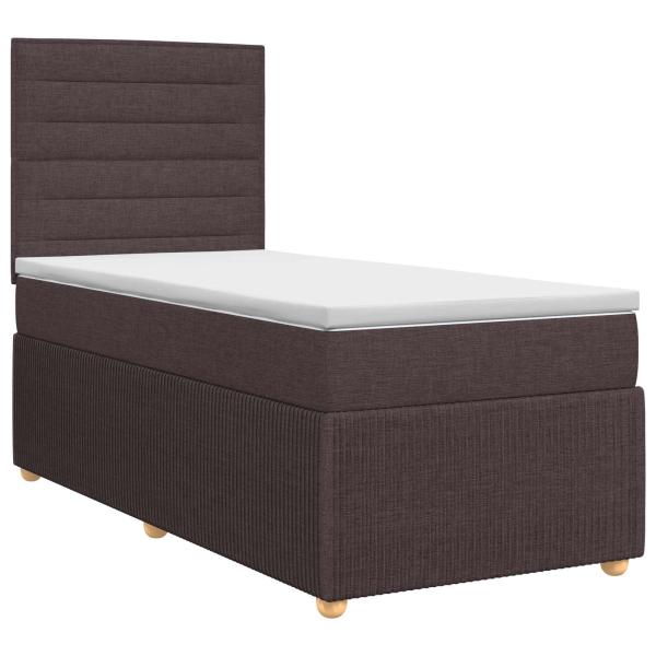 Boxspringbett mit Matratze Dunkelbraun 80 x 200 cm Stoff