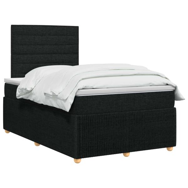 Boxspringbett mit Matratze Schwarz 120 x 190 cm Stoff