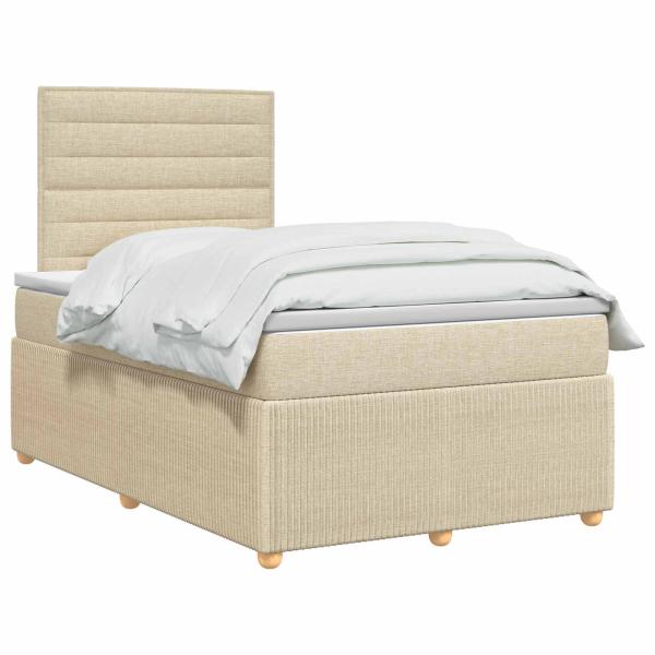 Boxspringbett mit Matratze Creme 120 x 200 cm Stoff