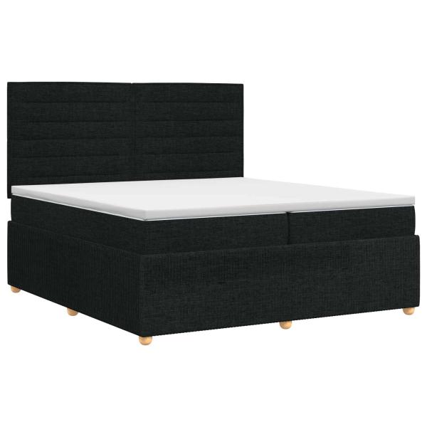 Boxspringbett mit Matratze Schwarz 200 x 200 cm Stoff