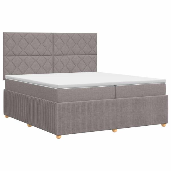 Boxspringbett mit Matratze Taupe 200 x 200 cm Stoff