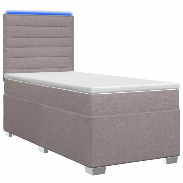 Boxspringbett mit Matratze mit Kopfteil Taupe 90 x 190 cm Stoff