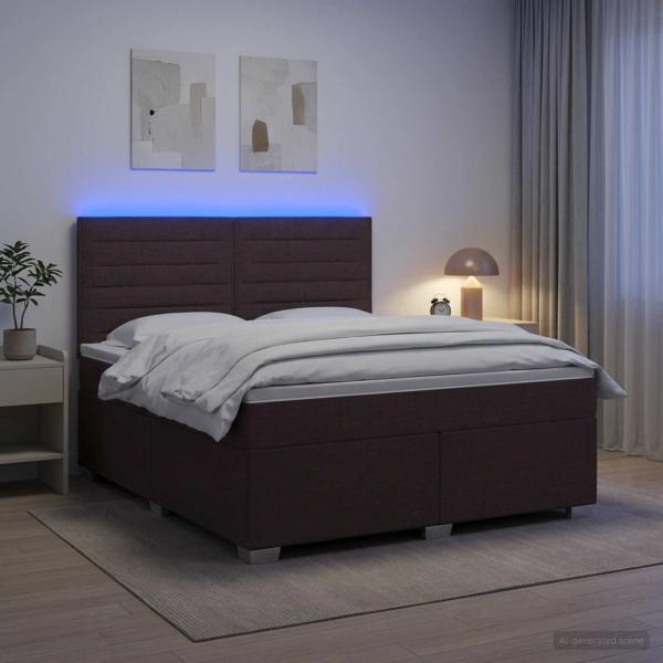 Boxspringbett mit Matratze Dunkelbraun 140 x 200 cm Stoff