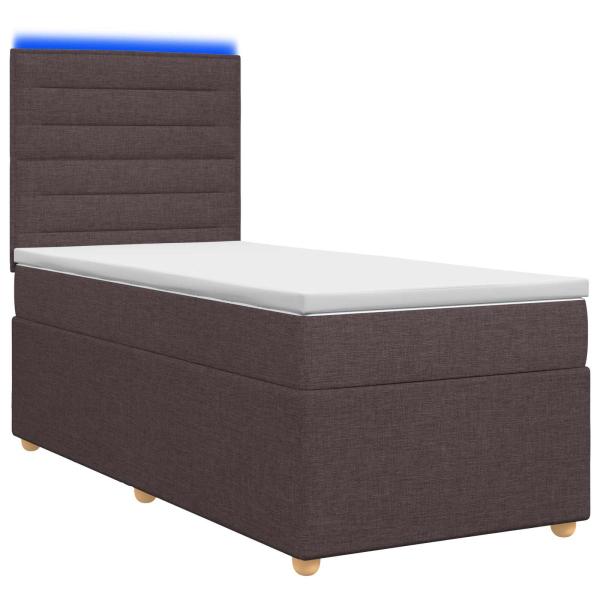 Boxspringbett mit Matratze Dunkelbraun 90 x 190 cm Stoff
