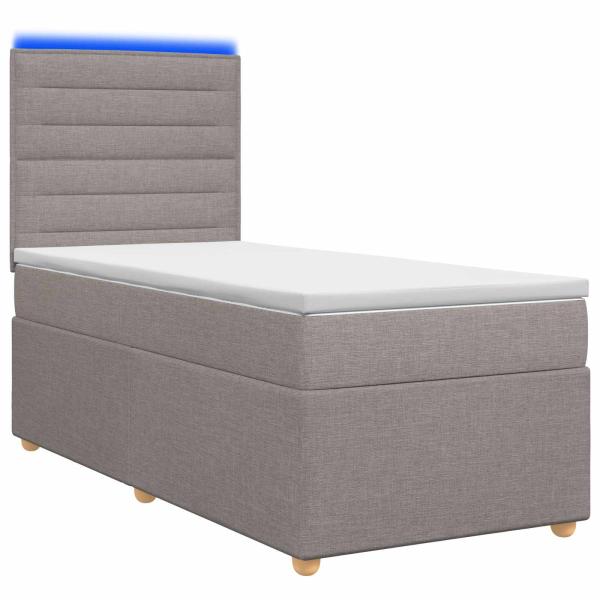 Boxspringbett mit Matratze mit Kopfteil Taupe 90 x 190 cm Stoff