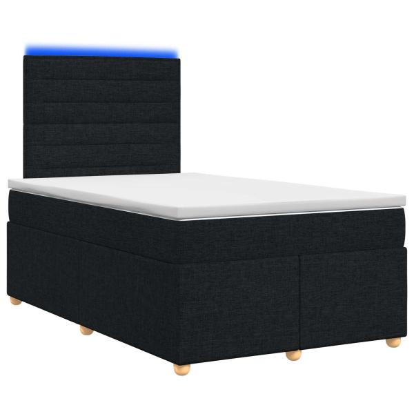 Boxspringbett mit Matratze Schwarz 120 x 200 cm Stoff