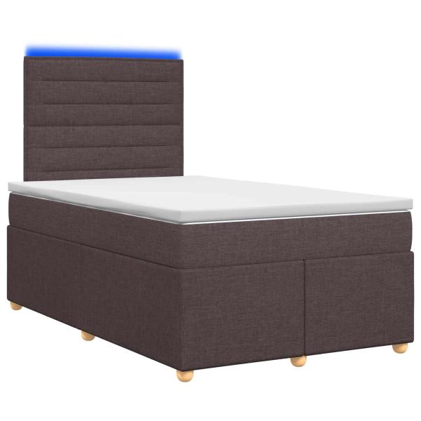 Boxspringbett mit Matratze Dunkelbraun 120 x 200 cm Stoff