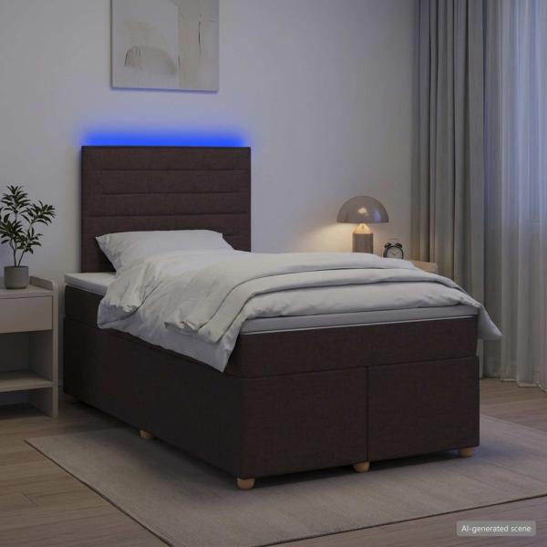 Boxspringbett mit Matratze Dunkelbraun 120 x 200 cm Stoff