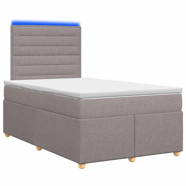 Boxspringbett mit Matratze Taupe 120 x 200 cm Stoff