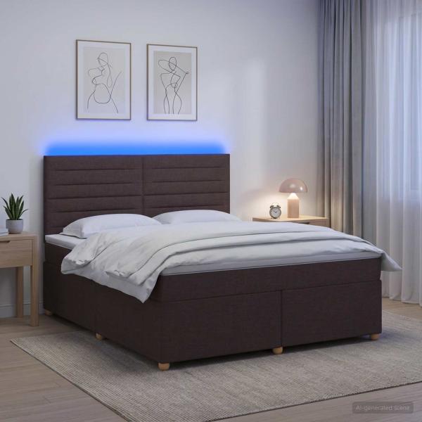 Boxspringbett mit Matratze Dunkelbraun 160 x 200 cm Stoff