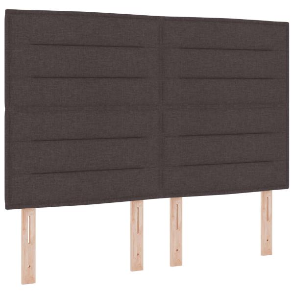 LED Boxspringbett mit Matratze Dunkelbraun 140 x 200 cm Stoff