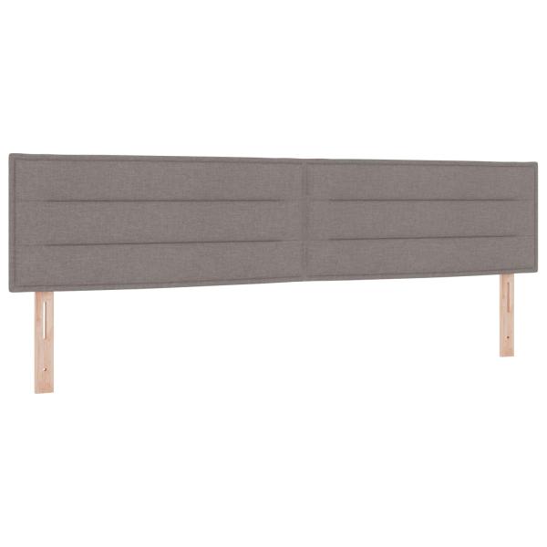 Ottoman Bett mit Matratze mit Kopfteil 2 Stk. Taupe Stoff