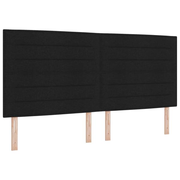 Aufbewahrungsbett mit Matratze Schwarz 200 x 200 cm Stoff
