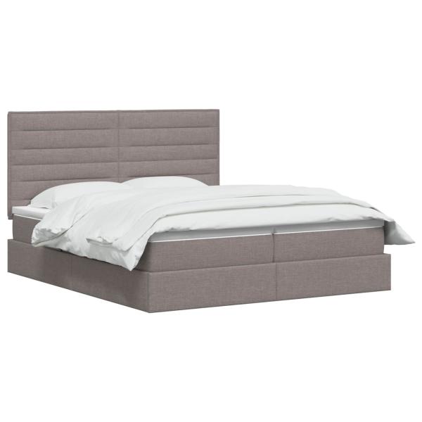 LED-Speicherbett mit Matratze Taupe 180 x 200 cm Stoff