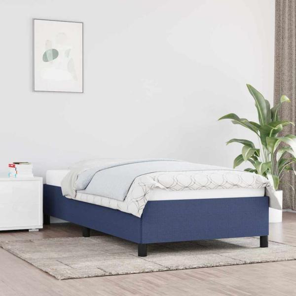 ARDEBO.de - Bettgestell ohne Matratze Blau 100x200 cm Stoff
