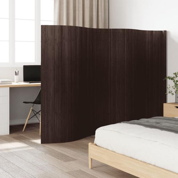 ARDEBO.de - Paravent Dunkelbraun Breite 400 cm Höhe 165 cm Bambus