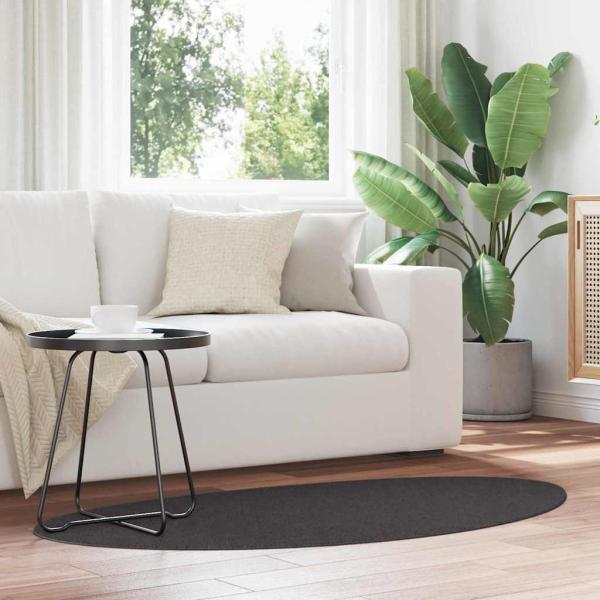 ARDEBO.de - Teppich HUARTE Anthrazit 80 x 150 cm Polyester Medium Pile