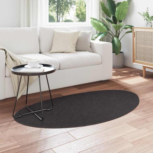 Teppich HUARTE Anthrazit 80 x 150 cm Polyester Medium Pile