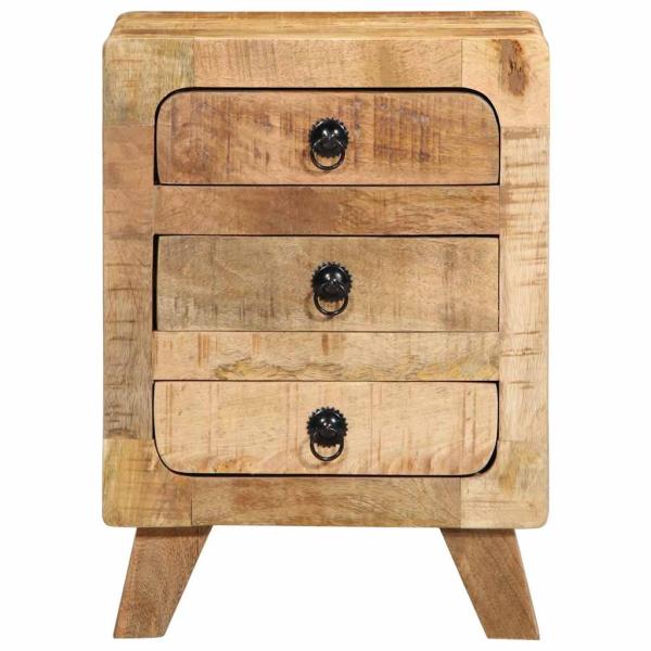 Nachttische 2 Stk. 37x32x50 cm Raues Massivholz Mango