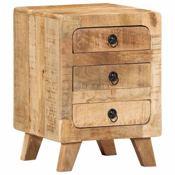 Nachttische 2 Stk. 37x32x50 cm Raues Massivholz Mango