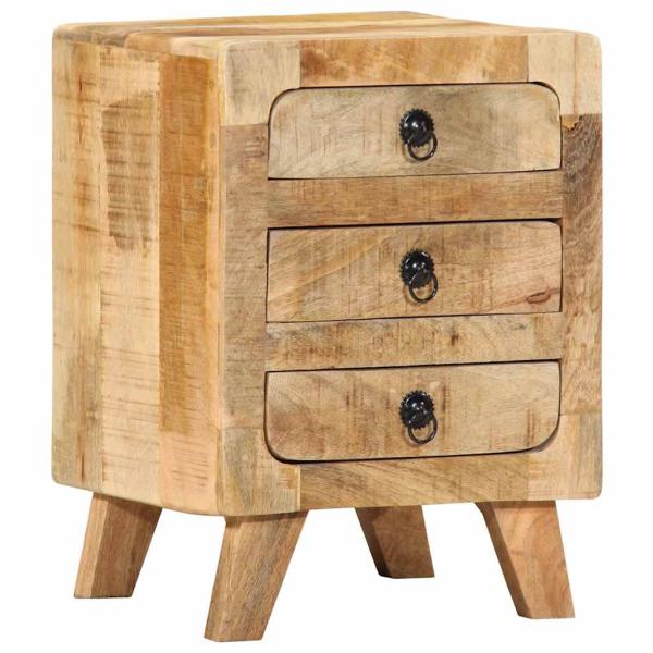 Nachttische 2 Stk. 37x32x50 cm Raues Massivholz Mango