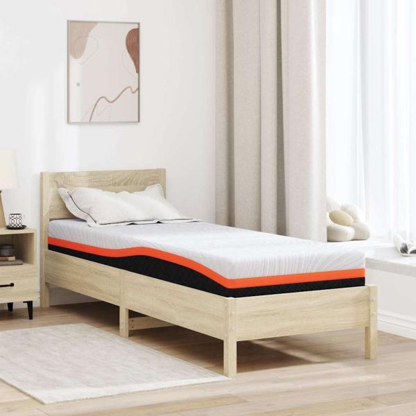 ARDEBO.de - Matratze Weiß und Schwarz 70 x 200 cm Jacquard-Stoff