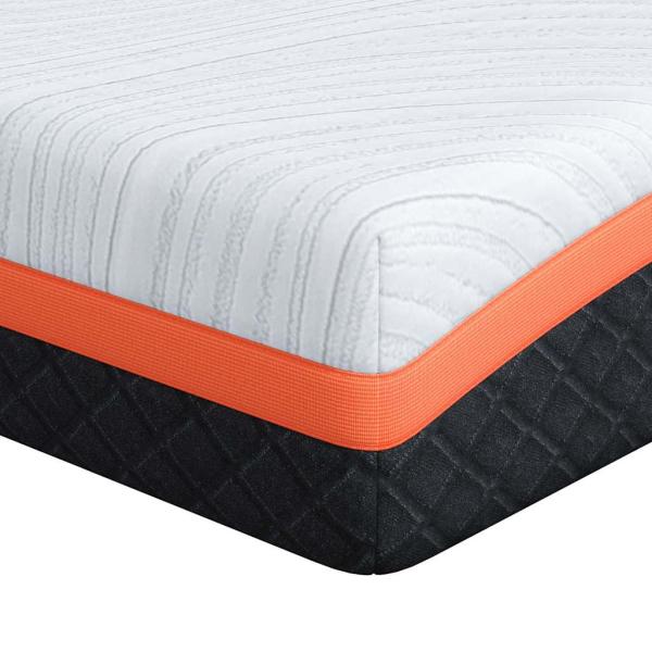 Matratze Weiß und Schwarz 70 x 200 cm Jacquard-Stoff