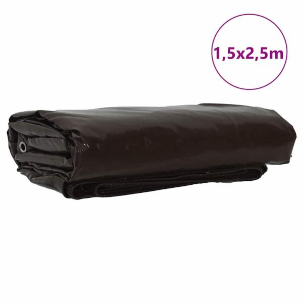 Plane 650g / m² Braun 1,5 x 2,5 m Canvas mit PVC-Beschichtung