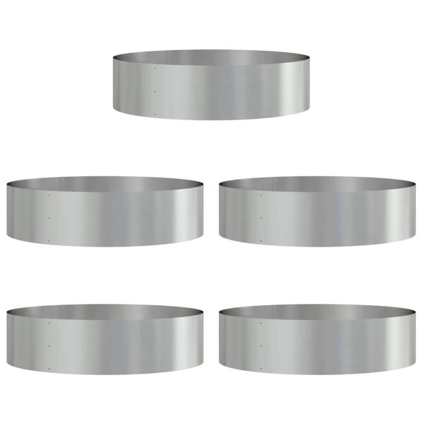 Pflanzenring 5 Stk. Silber 80 x 80 x 20 cm Verzinkter Stahl