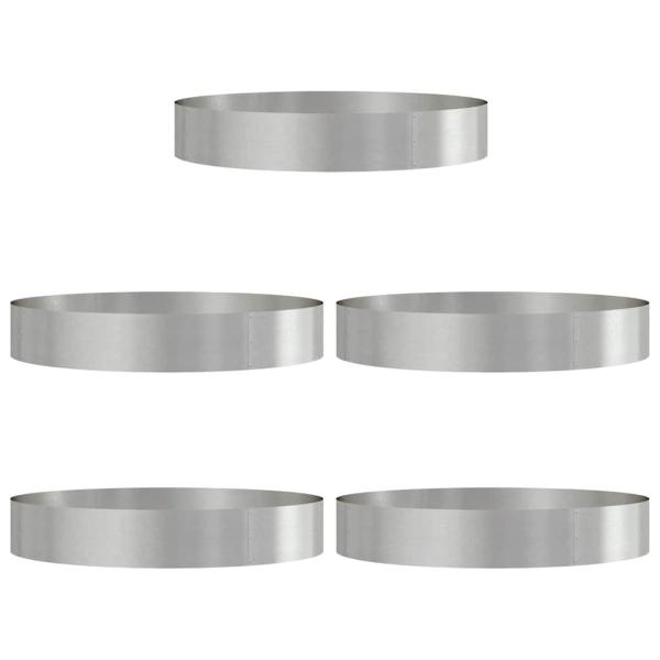 Pflanzenring 5 Stk. Silber 120 x 120 x 20 cm Edelstahl