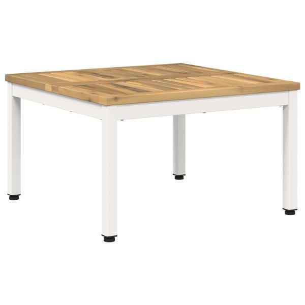 Couchtisch Weiß 60 x 60,5 x 36 cm Massivholz Akazie