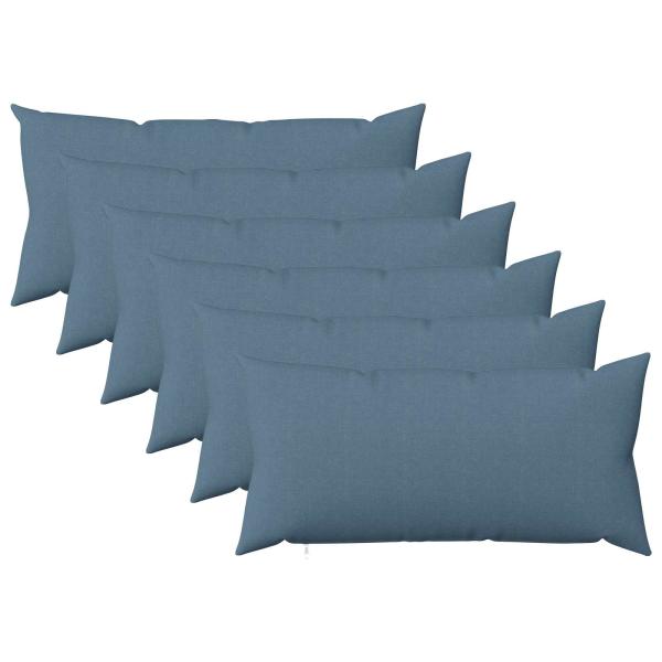 ARDEBO.de - Kissen mit Kissen HEERLEN 6 Stk. Jeans blau Stoff