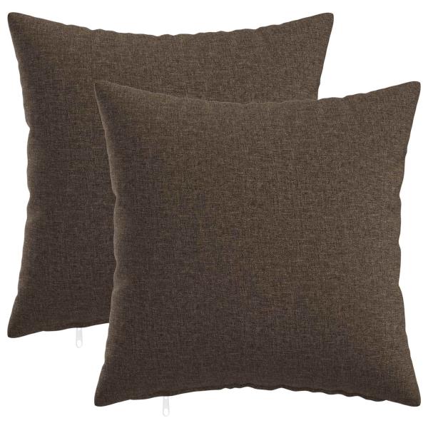 ARDEBO.de - Kissen mit Kissen HEERLEN 2 Stk. Taupe Stoff