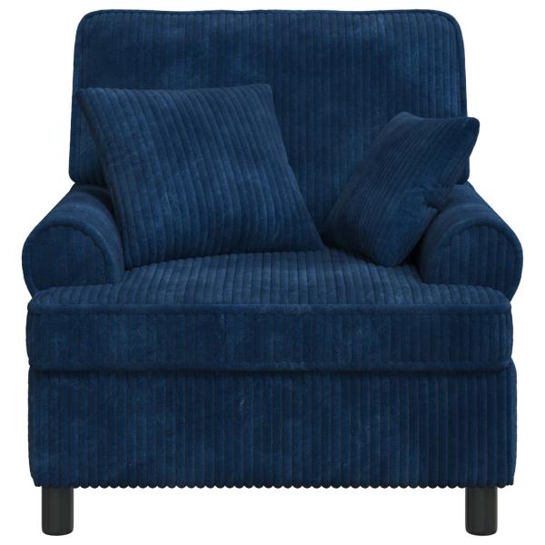 XL-Sessel mit Kissen Marineblau 1,5 Linien Stoff
