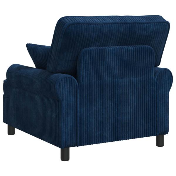 XL-Sessel mit Kissen Marineblau 1,5 Linien Stoff