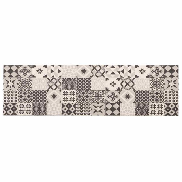 Küchen Teppich Graues Mosaik 150 x 45 cm 100% Polyamid Waschbar