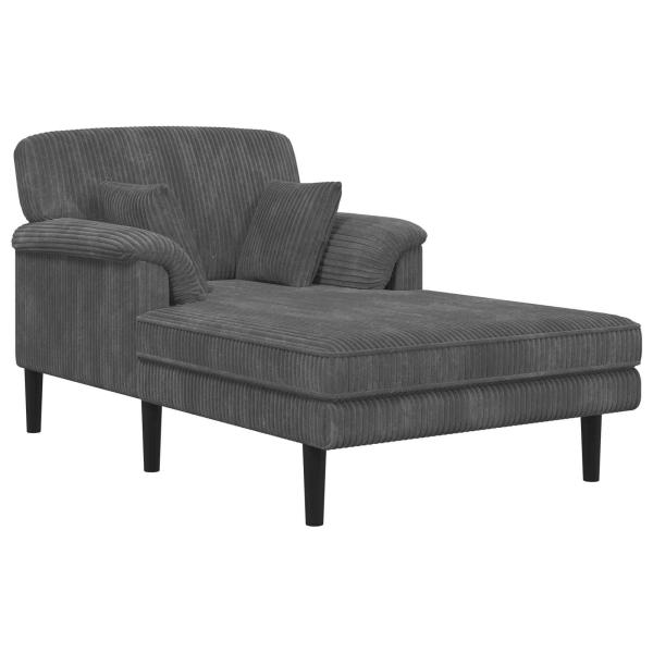 Chaiselongue Hellgrau Cordstoff