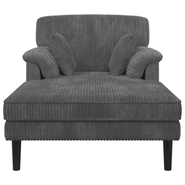 Chaiselongue Hellgrau Cordstoff