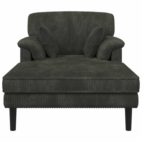 Chaiselongue Anthrazit Cordstoff